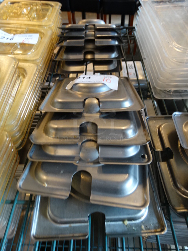 10 Stainless Steel 1/6 Size Drop In Bin Lids. 10 Times Your Bid! - Image 1 of 3