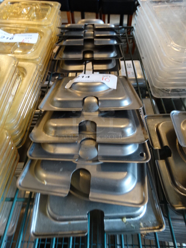 10 Stainless Steel 1/6 Size Drop In Bin Lids. 10 Times Your Bid!