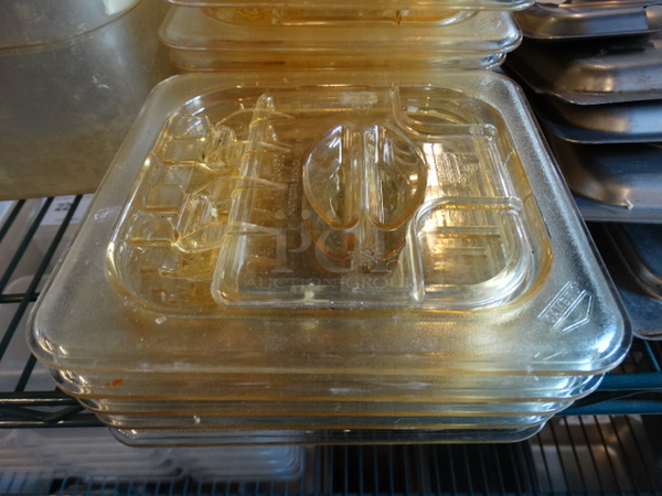 13 Amber Colored 1/6 Size Drop In Bin Lids. 13 Times Your Bid! - Image 1 of 3