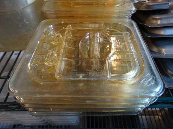 10 Amber Colored 1/6 Size Drop In Bin Lids. 10 Times Your Bid!