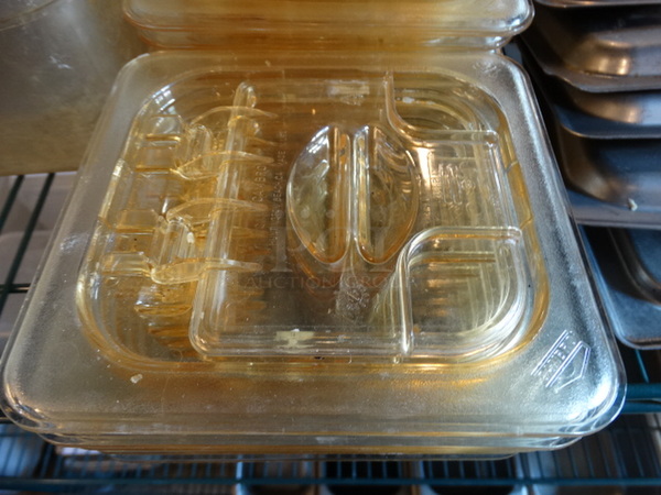 13 Amber Colored 1/6 Size Drop In Bin Lids. 13 Times Your Bid! - Image 2 of 3