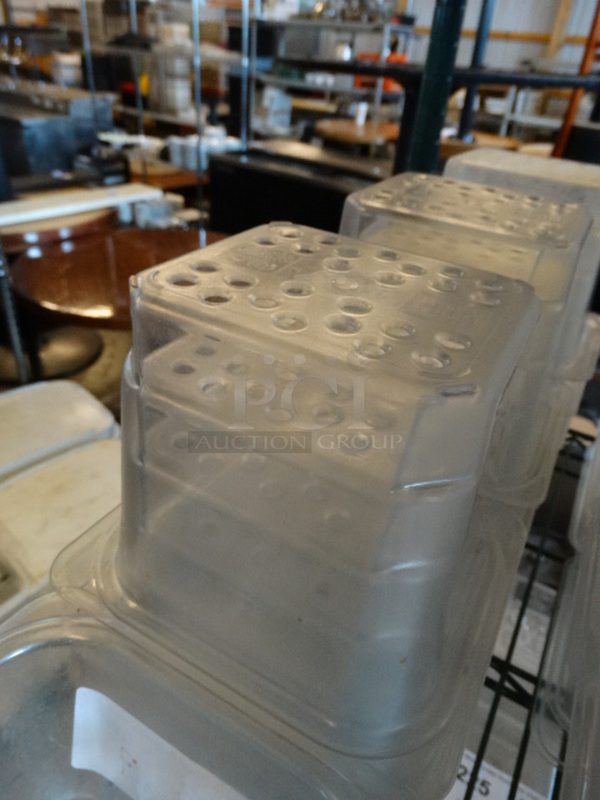 7 Poly Clear 1/6 Size Drop In Bins w/ Perforated Bottoms. 1/6x6. 7 Times Your Bid! - Image 4 of 4