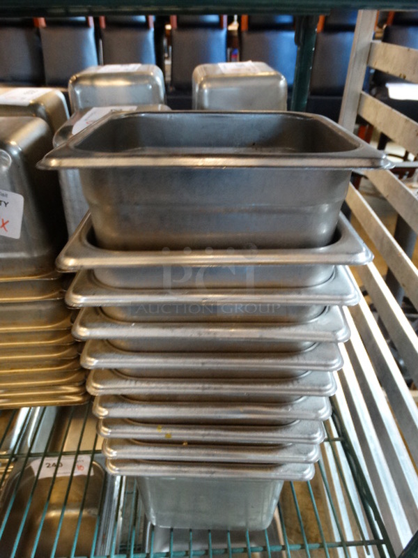 10 Stainless Steel 1/6 Size Drop In Bins. 1/6x6. 10 Times Your Bid!