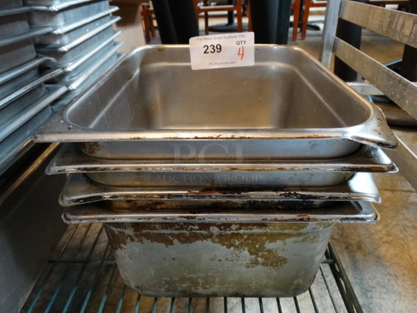 4 Stainless Steel 1/2 Size Drop In Bins. 1/2x6. 4 Times Your Bid! - Image 1 of 3