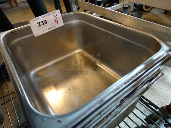 4 Stainless Steel 1/2 Size Drop In Bins. 1/2x6. 4 Times Your Bid! - Image 2 of 3