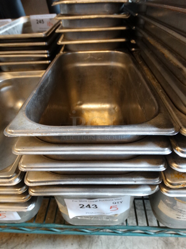 10 Stainless Steel 1/3 Size Drop In Bins. 1/3x6. 10 Times Your Bid!