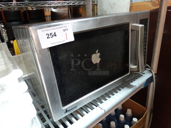 Amana Stainless Steel Commercial Countertop Microwave Oven. 22x18x14 - Image 3 of 6