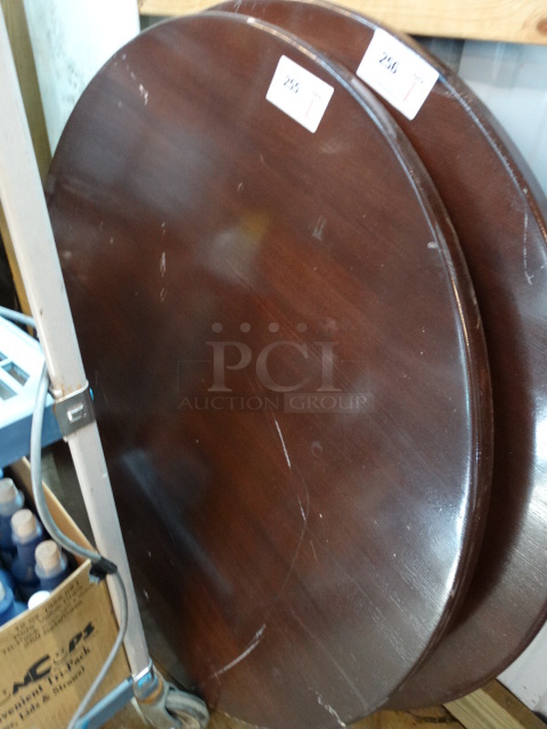 Butcher Block Wooden Pattern Round Tabletop. 47x47x1.5 - Image 1 of 3