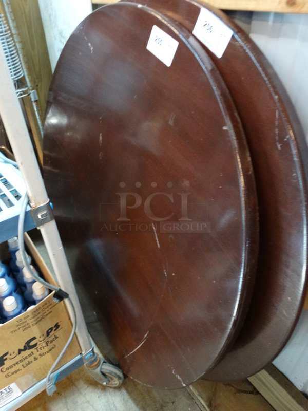 Butcher Block Wooden Pattern Round Tabletop. 47x47x1.5 - Image 2 of 3
