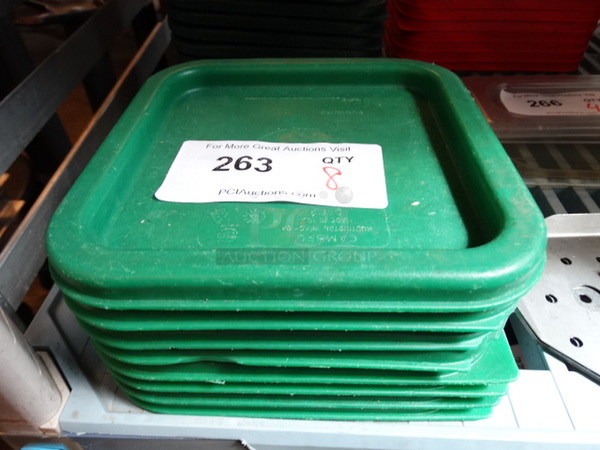 8 Green Poly Lids. 7x7x0.5. 8 Times Your Bid!