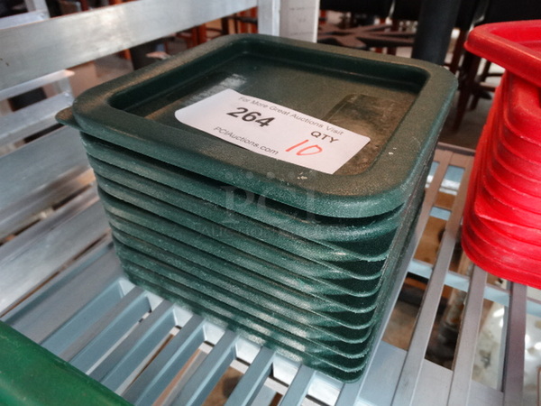 10 Green Poly Lids. 7x7x0.5. 10 Times Your Bid! - Image 2 of 2