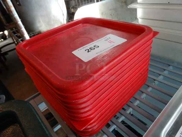11 Red Poly Lids. 9x9x0.5. 11 Times Your Bid! - Image 2 of 2