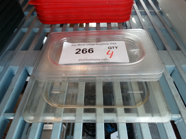 4 Poly Clear Drop In Bin Lids; 3: 1/9 Size and 1: 1/6 Size. 4 Times Your Bid! - Image 1 of 2
