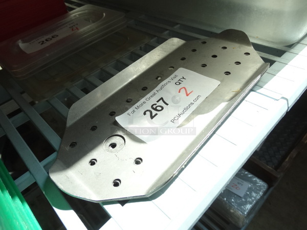2 Stainless Steel Straining Insert for 1/3 Size Drop In Bin. 2 Times Your Bid! - Image 2 of 3
