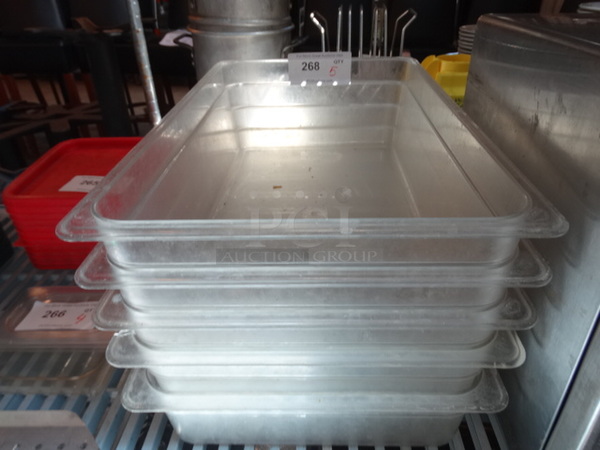 5 Poly Clear Full Size Drop In Bins. 1/1x4, 1/1x6. 5 Times Your Bid! - Image 1 of 3
