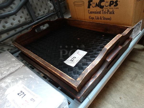 2 Wood Pattern Trays. 19x16x3. 2 Times Your Bid! - Image 2 of 3
