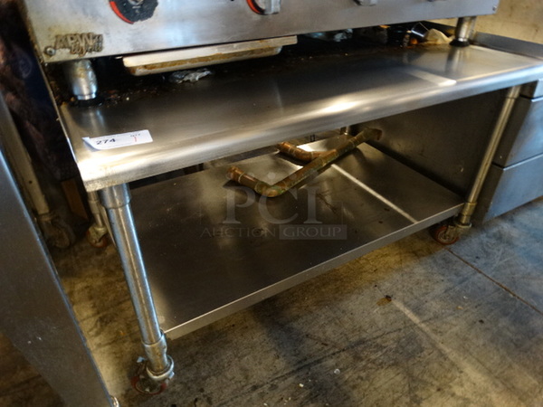 Stainless Steel Commercial Table w/ Stainless Steel Undershelf on Commercial Casters. 48x31x29 - Image 2 of 4
