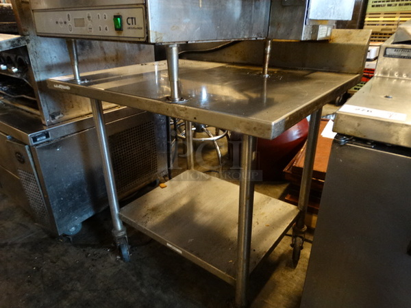Stainless Steel Commercial Table w/ Metal Undershelf on Commercial Casters. 36x30x40 - Image 2 of 3