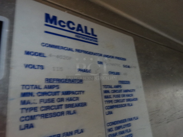 NICE! McCall Model 4-4020F Stainless Steel Commercial Single Door Reach In Freezer on Commercial Casters. 115 Volts, 1 Phase. 28x36x84. Tested and Working! - Image 5 of 6