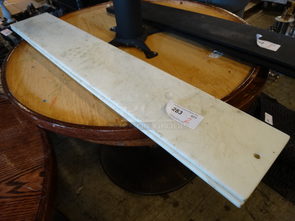 2 White Cutting Boards. 50x8x0.5. 2 Times Your Bid! 