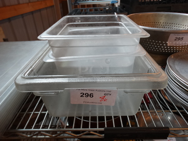 3 Poly Clear Bins. Includes 1/2x6. 3 Times Your Bid!