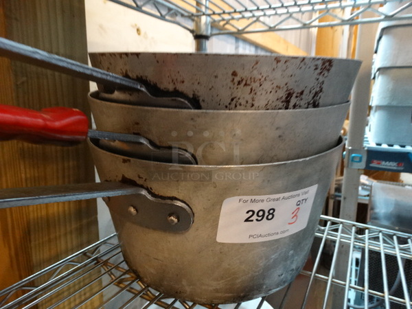 3 Metal Sauce Pots. 23x12x6.5. 3 Times Your Bid! - Image 2 of 2