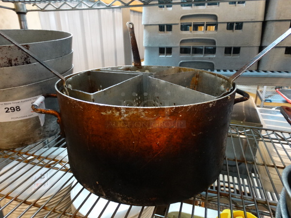 Metal Stock Pot w/ 3 Basket Inserts. 18x14x7 - Image 1 of 2