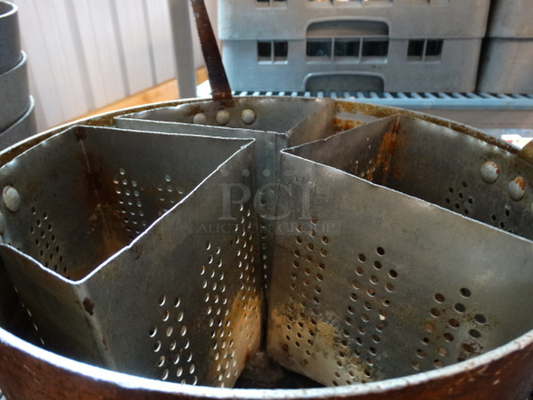 Metal Stock Pot w/ 3 Basket Inserts. 18x14x7 - Image 2 of 2