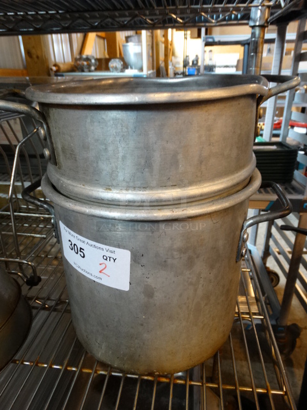 2 Metal Stock Pots. 13x10.5x9. 2 Times Your Bid!