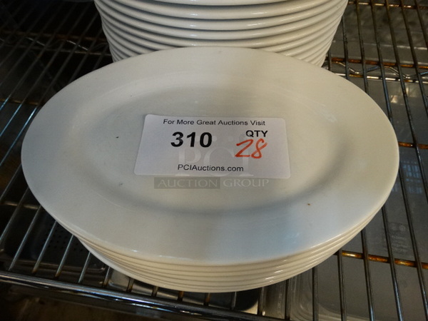 28 White Ceramic Oval Plates. 10x7x1. 28 Times Your Bid! - Image 2 of 3