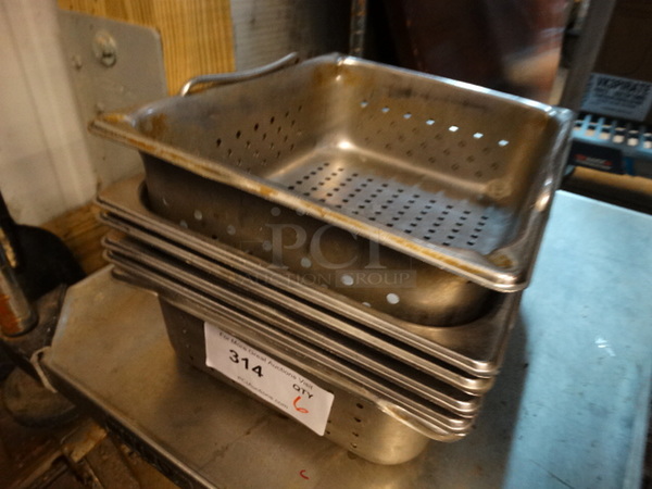 6 Stainless Steel Perforated 1/2 Size Drop In Bins. 1/2x4. 6 Times Your Bid! - Image 2 of 3