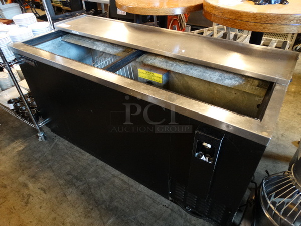 Continental Model CBC64 Stainless Steel Commercial Back Bar Cooler. No Lids. 115 Volts, 1 Phase. 64x28x37. Tested and Working!