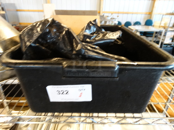 All One Money! Lot of Black Plastic Bags in Bus Bin! 22x16x7