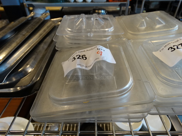 9 Poly Clear 1/6 Size Drop In Bin Lids. 9 Times Your Bid!