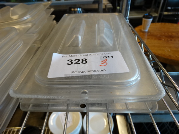 3 Poly Clear 1/3 Size Drop In Bin Lids. 3 Times Your Bid! - Image 1 of 2