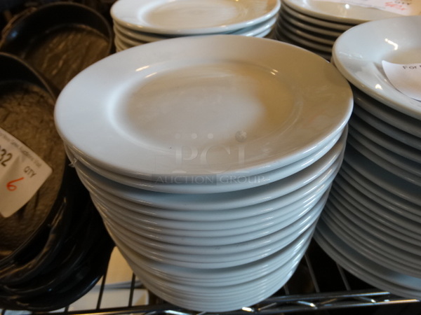 47 White Ceramic Plates. 6.5x6.5x0.5. 47 Times Your Bid!