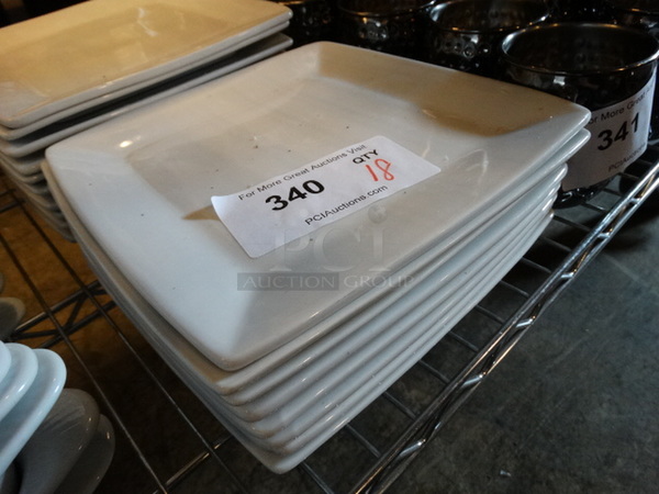 18 White Ceramic Square Plates. 9x9x0.5. 18 Times Your Bid! - Image 2 of 3