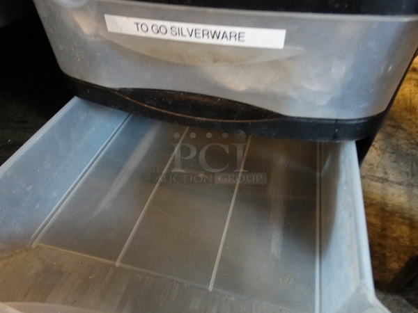 Clear and Black 6 Drawer Cabinet w/ Contents. 13x15x24 - Image 7 of 7
