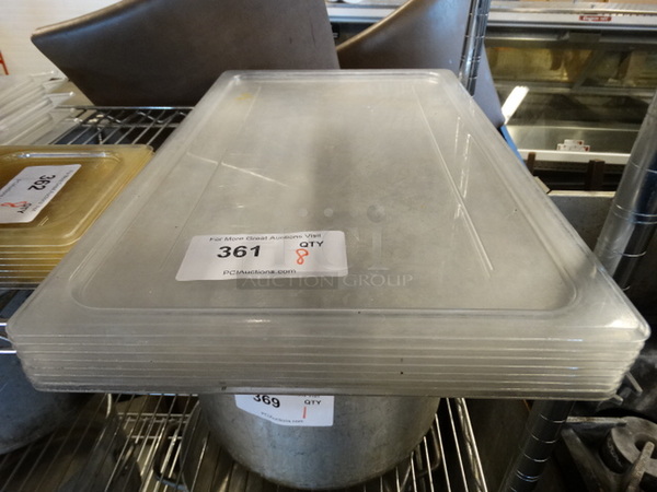 8 Poly Clear Full Size Drop In Bin Lids. 8 Times Your Bid!