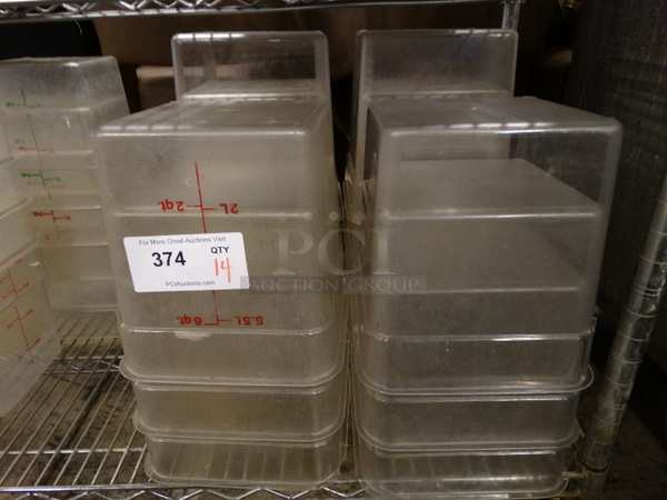 14 Poly Clear Containers. 9x9x9. 14 Times Your Bid! - Image 1 of 2