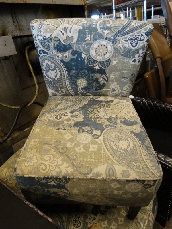 4 Chairs; 2 Green/Blue Pattern, 2 Purple Pattern. 24x26x32, 22x22x32. 4 Times Your Bid! - Image 1 of 3