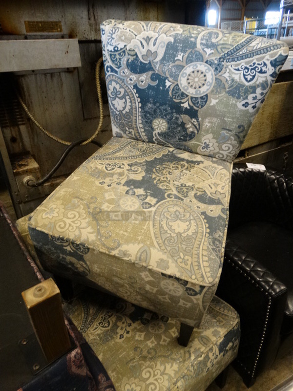 4 Chairs; 2 Green/Blue Pattern, 2 Purple Pattern. 24x26x32, 22x22x32. 4 Times Your Bid! - Image 2 of 3