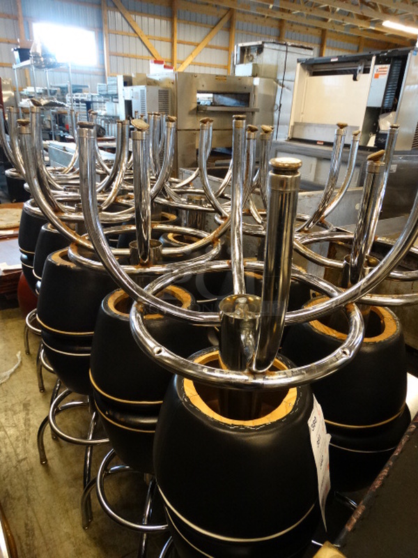 4 Stools w/ Black Cushion and Chrome Finish Legs. Stock Picture - Cosmetic Condition May Vary. 23x23x28. 4 Times Your Bid! - Image 5 of 6