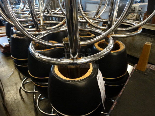 4 Stools w/ Black Cushion and Chrome Finish Legs. Stock Picture - Cosmetic Condition May Vary. 23x23x28. 4 Times Your Bid! - Image 6 of 6