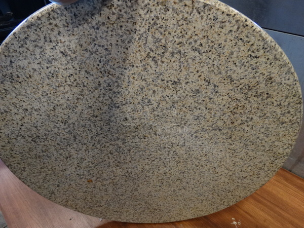 Granite Round Tabletop and Bar Height Metal Table Leg. Comes Disassembled. 30x30x42 - Image 1 of 4