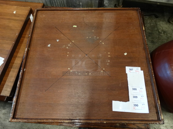 Butcher Block Wooden Pattern Square Table and Black Metal Table Base. Comes Disassembled. Stock Picture - Cosmetic Condition May Vary. 36x36x30 - Image 2 of 3