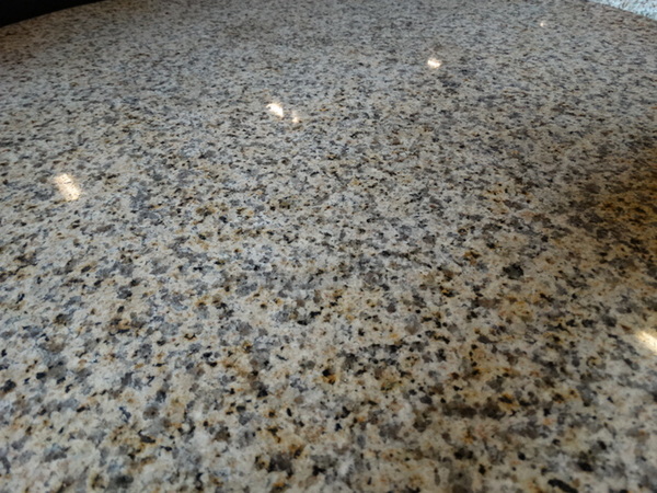 Granite Round Tabletop on Black Metal Table Base. Stock Picture - Cosmetic Condition May Vary but There are no Cracks. 30x30x42 - Image 3 of 6