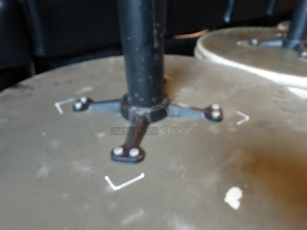 Granite Round Tabletop on Black Metal Table Base. Stock Picture - Cosmetic Condition May Vary but There are no Cracks. 30x30x42 - Image 6 of 6