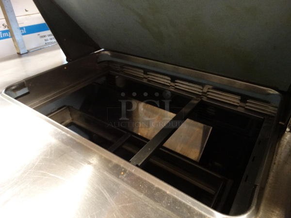 GREAT! 2009 Delfield Model UCD4464N-12-DDS Stainless Steel Commercial Sandwich Salad Prep Table Bain Marie Mega Top w/ Overshelf and 4 Drawers on Commercial Casters. 115 Volts, 1 Phase. 97x42x53. Cannot Test Due To Cut Cord - Image 5 of 8