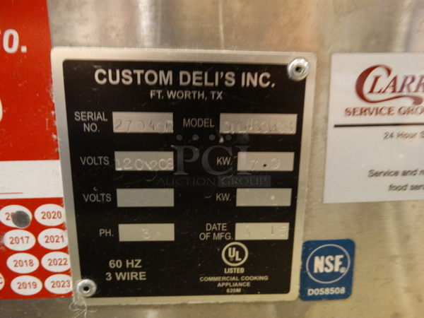BEAUTIFUL! Custom Deli's Model DILW8CBSS Stainless Steel Commercial Floor Style Refrigerated Deli Display Case Merchandiser. 120/208 Volts, 3 Phase. 64x33x55. Tested and Working! - Image 7 of 9